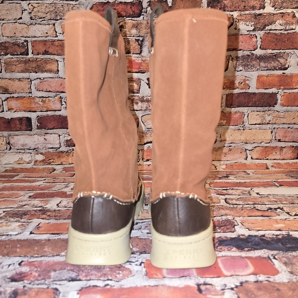 Sperry Keelan Rust Suede Pulll On  Winter Boots Size 7.5M - Picture 3 of 9
